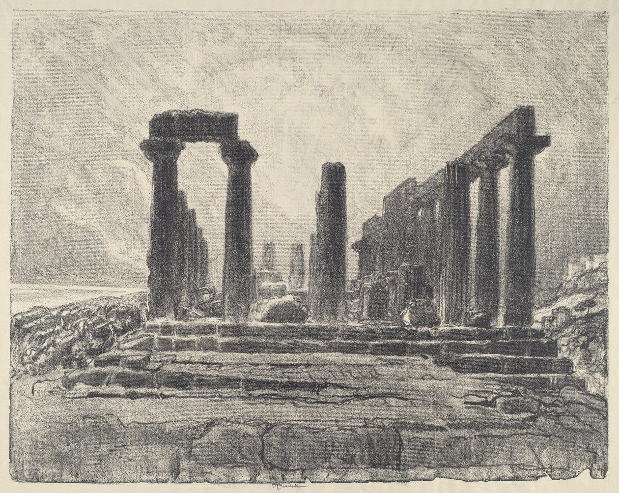 Kolonnerna i Junotemplet, Girgenti av Joseph Pennell