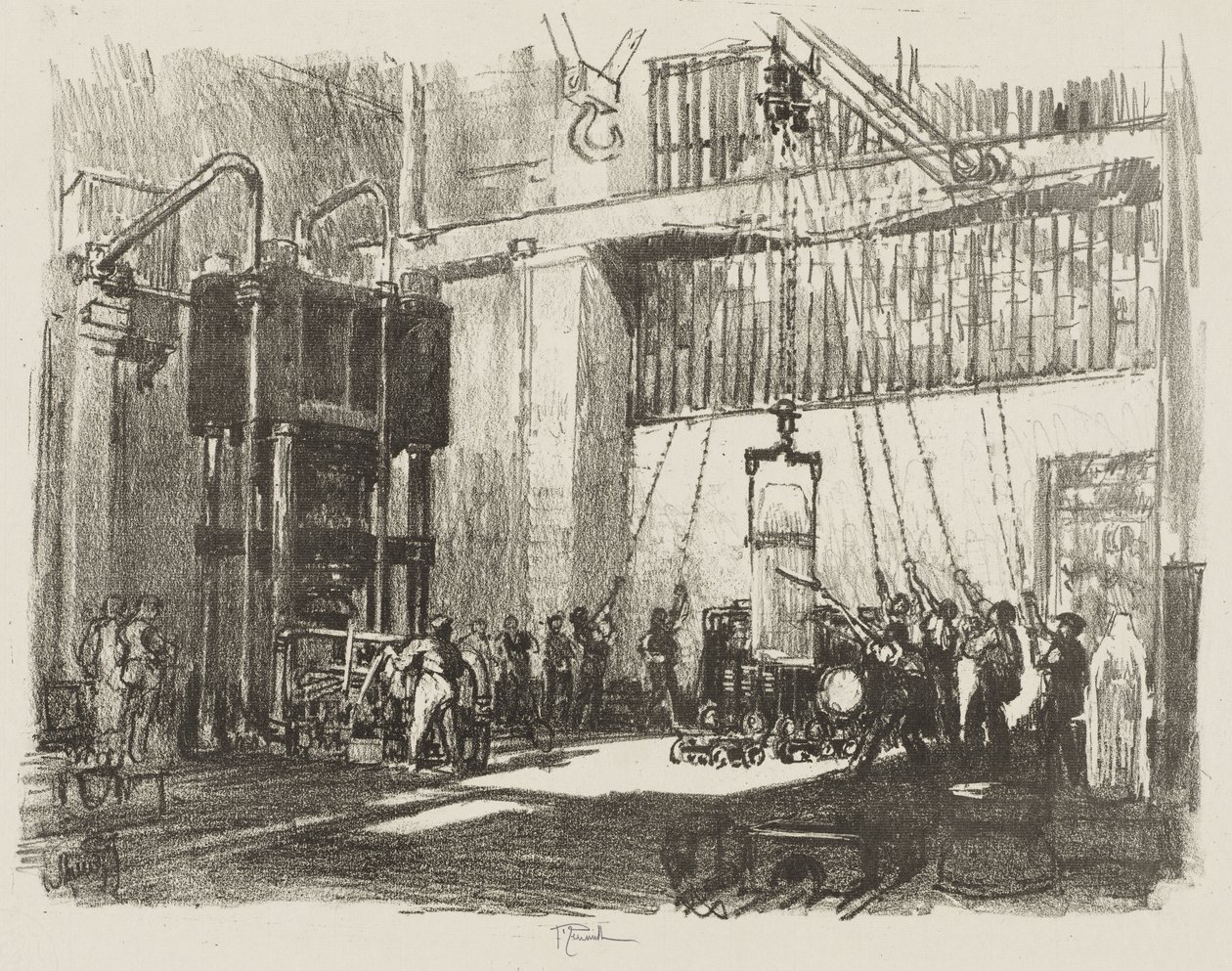 English War Work: Bottling the Big Shell av Joseph Pennell