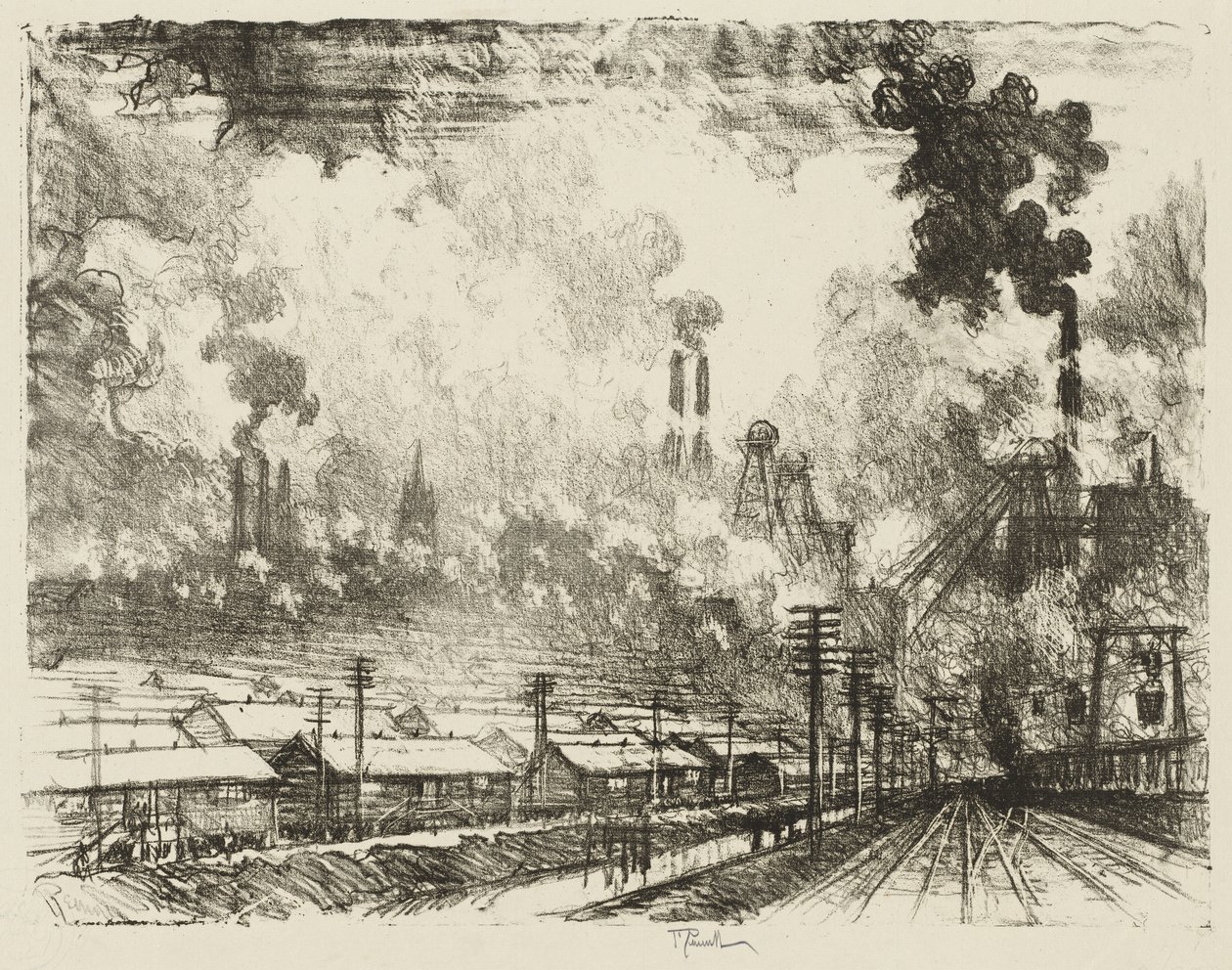Engelska War Work: The Coal Mines av Joseph Pennell