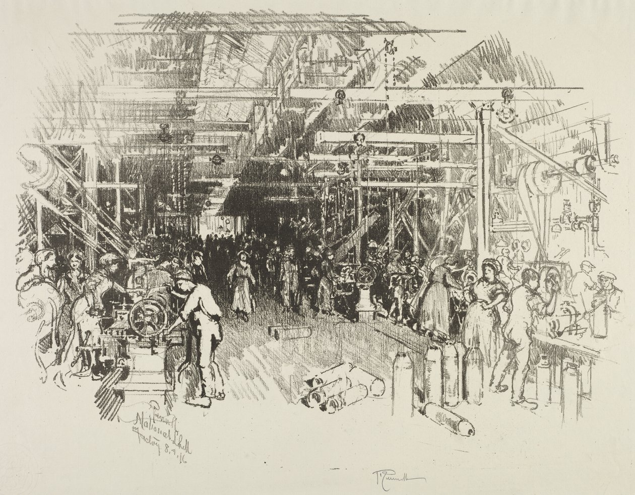 Engelska krigsarbetet: The Shell Factory av Joseph Pennell