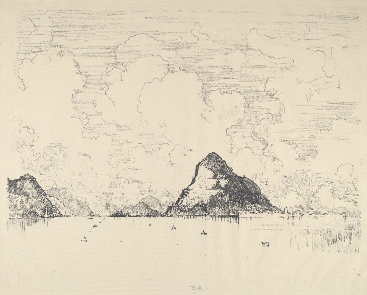 Ingången till kanalen från Stilla havet, 1912. av Joseph Pennell