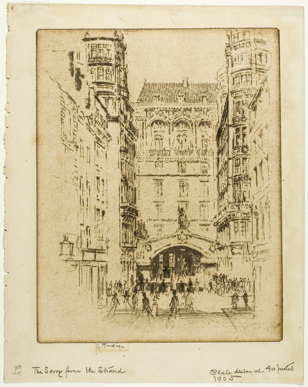 Ingång till Savoy Hotel av Joseph Pennell