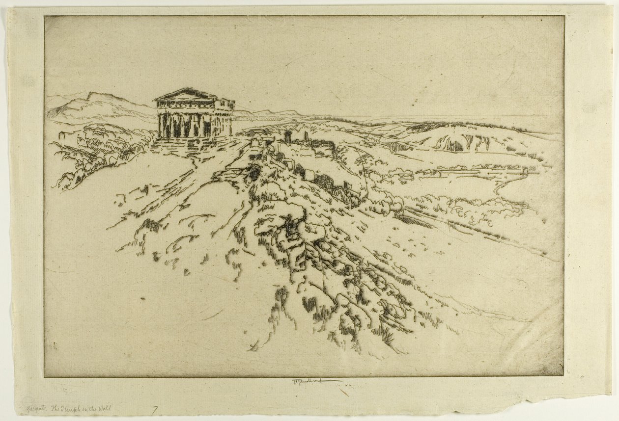 Girgenti, templet på muren av Joseph Pennell