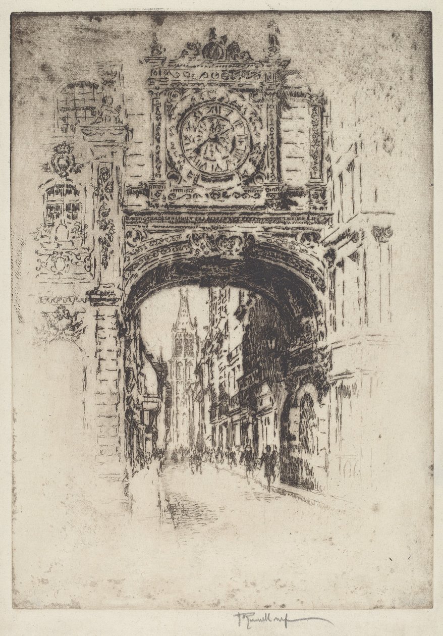 Stor klocka, Rouen av Joseph Pennell