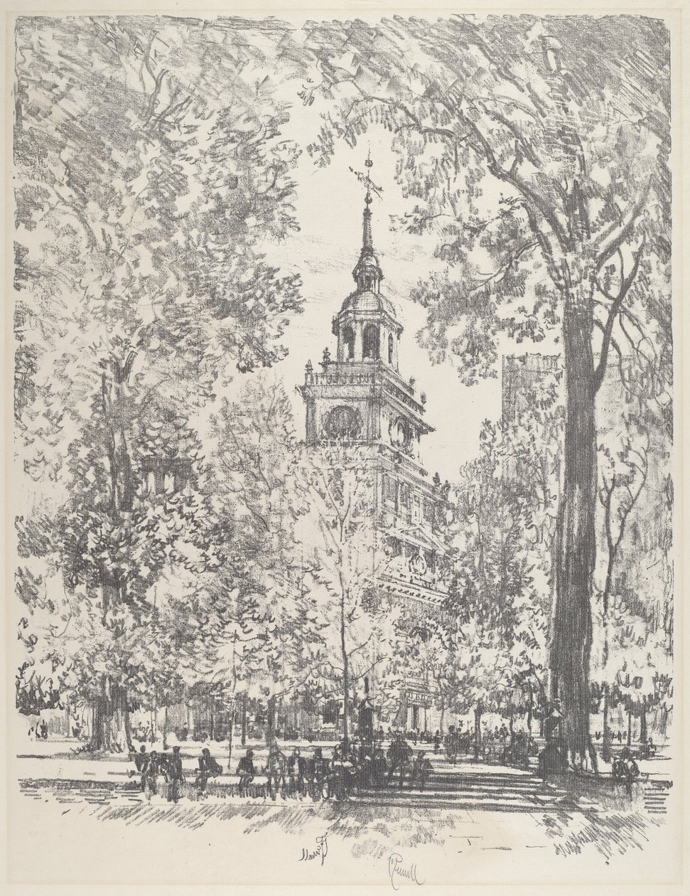 Independence Square och State House av Joseph Pennell