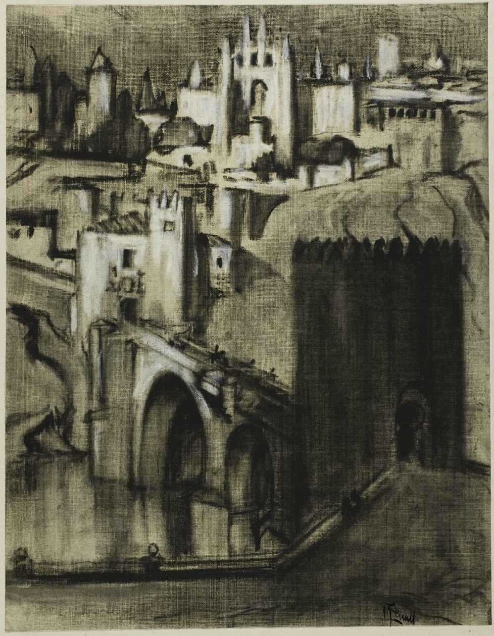 Det är palatslängor terrasserade runt sluttningen, Toledo av Joseph Pennell