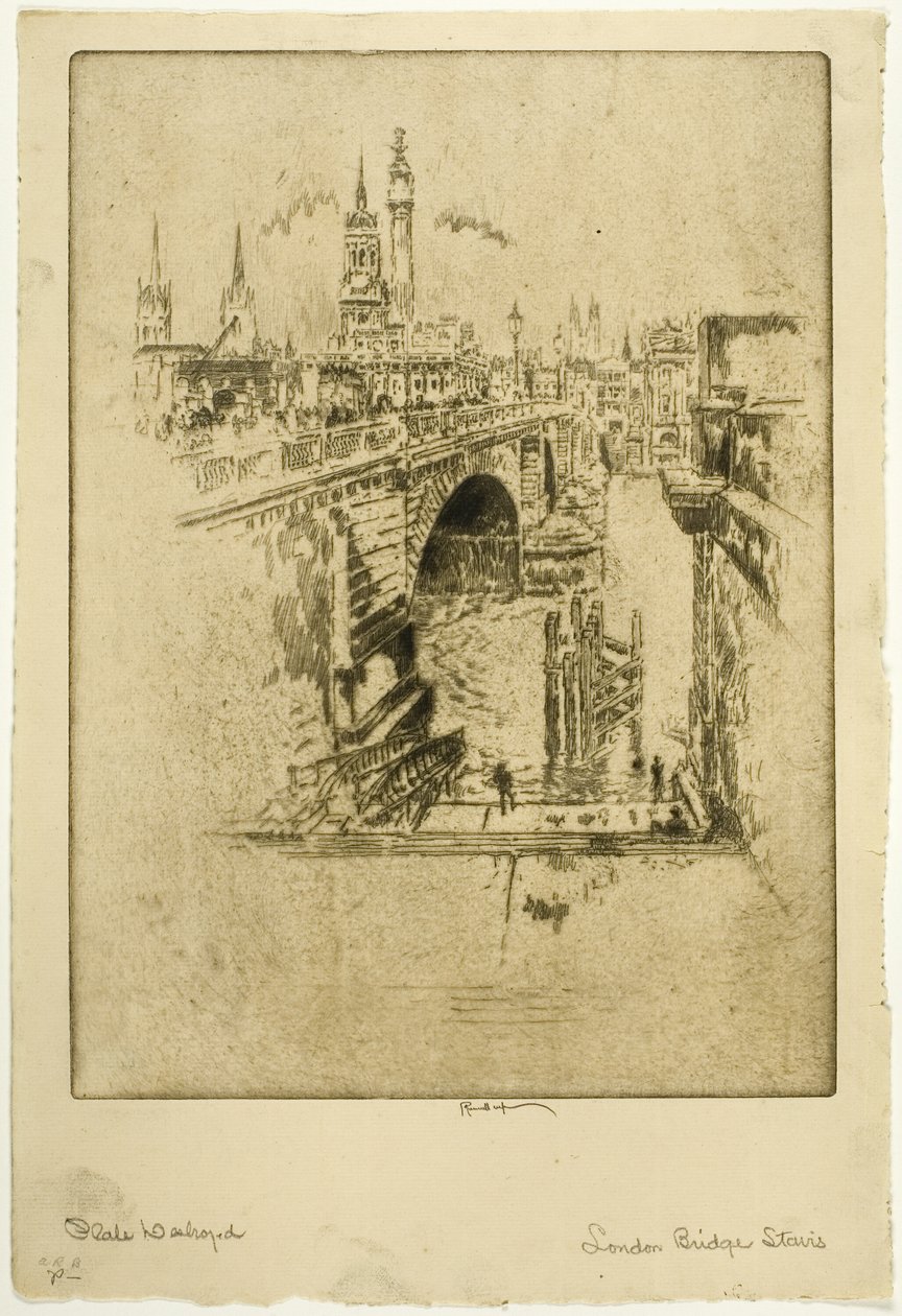 London Bridge trappa av Joseph Pennell