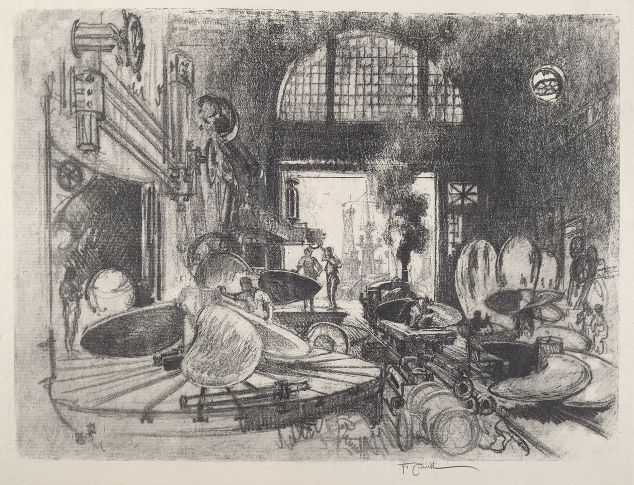 Tillverkning av propellerblad, 1917. av Joseph Pennell
