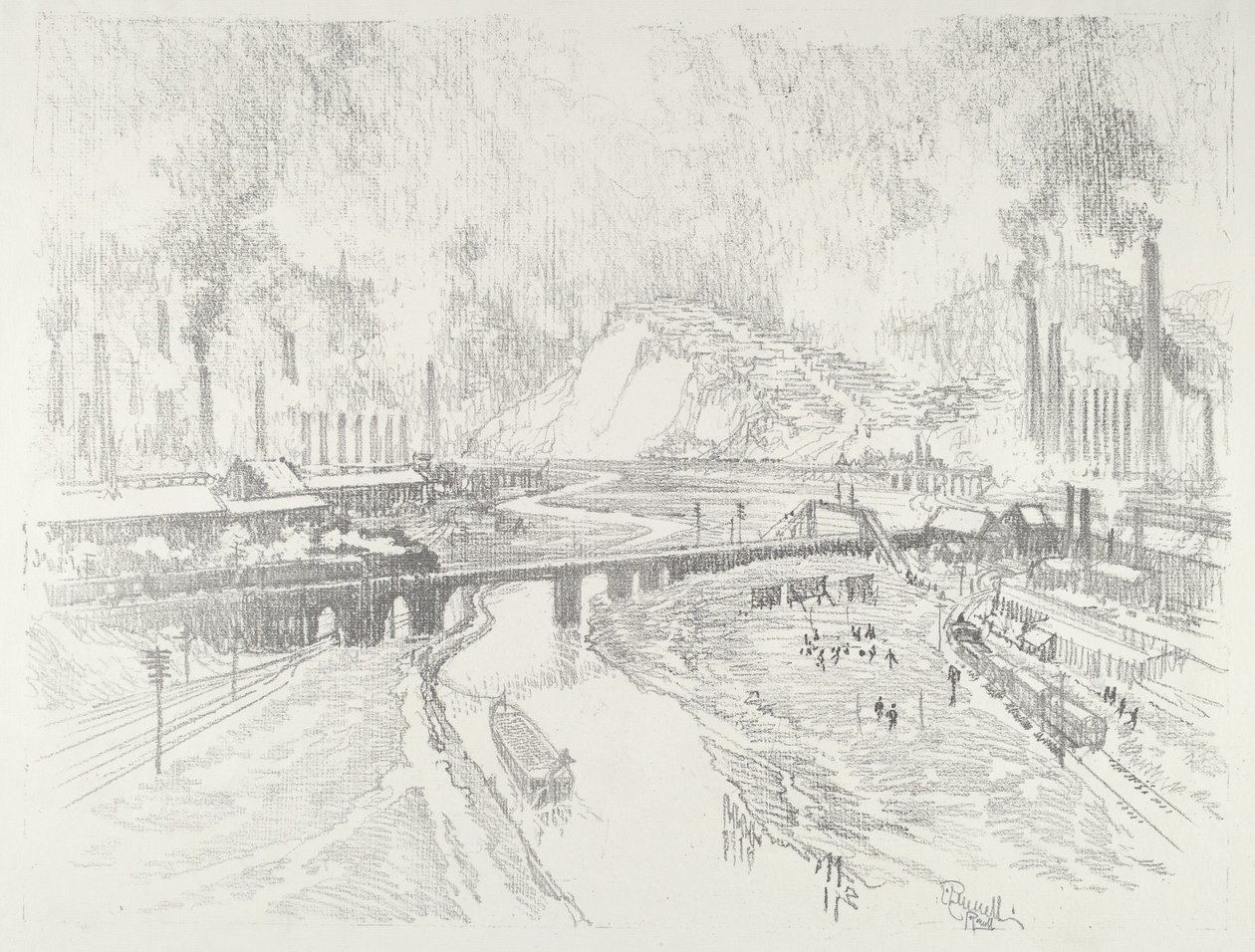 Munition Town, 1916. av Joseph Pennell