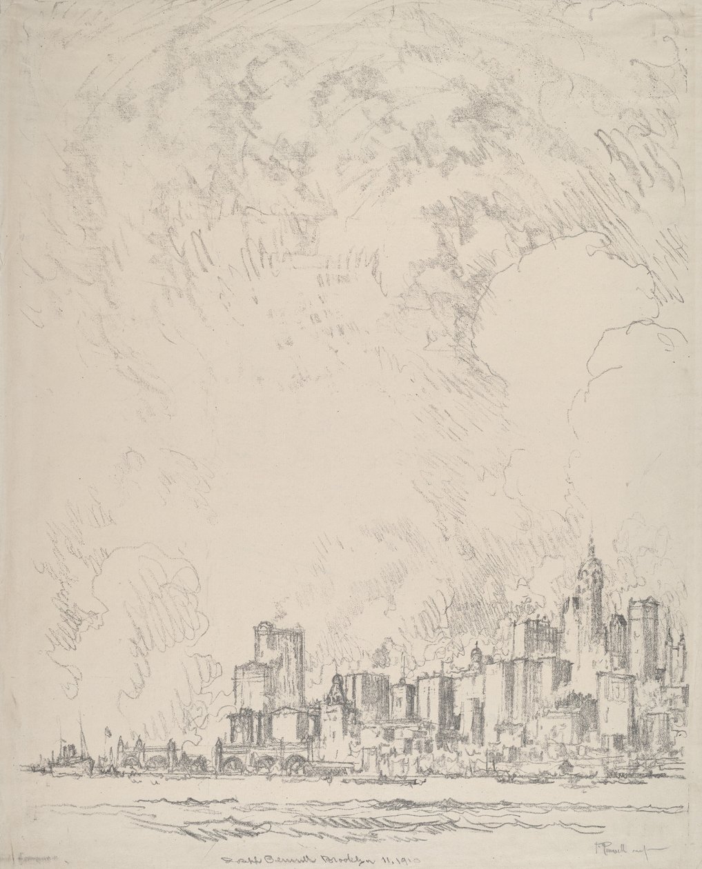 New York från Brooklyn av Joseph Pennell