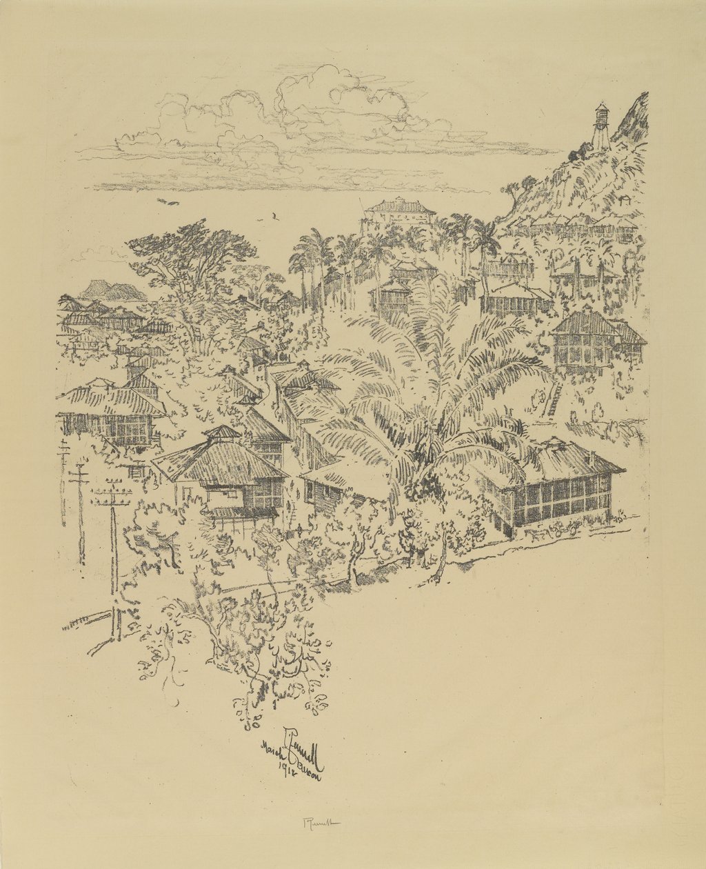 Officiell Ancon. Administrationsbyggnader, 1912 av Joseph Pennell