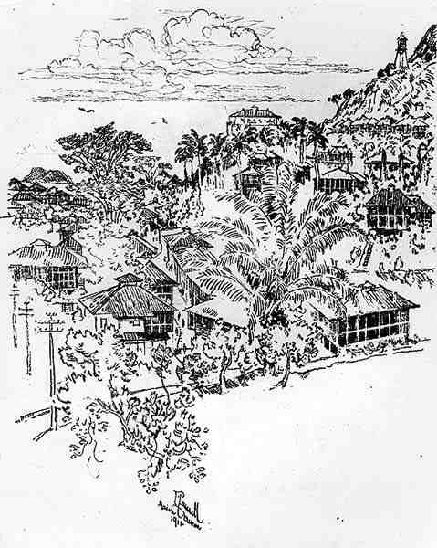 Officiell Ancon, skylt XXIV från Panamakanalen av Joseph Pennell, 1912 (kol på papper) av Joseph Pennell