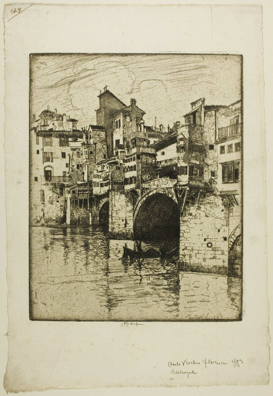Ponte Vecchio, Florens av Joseph Pennell