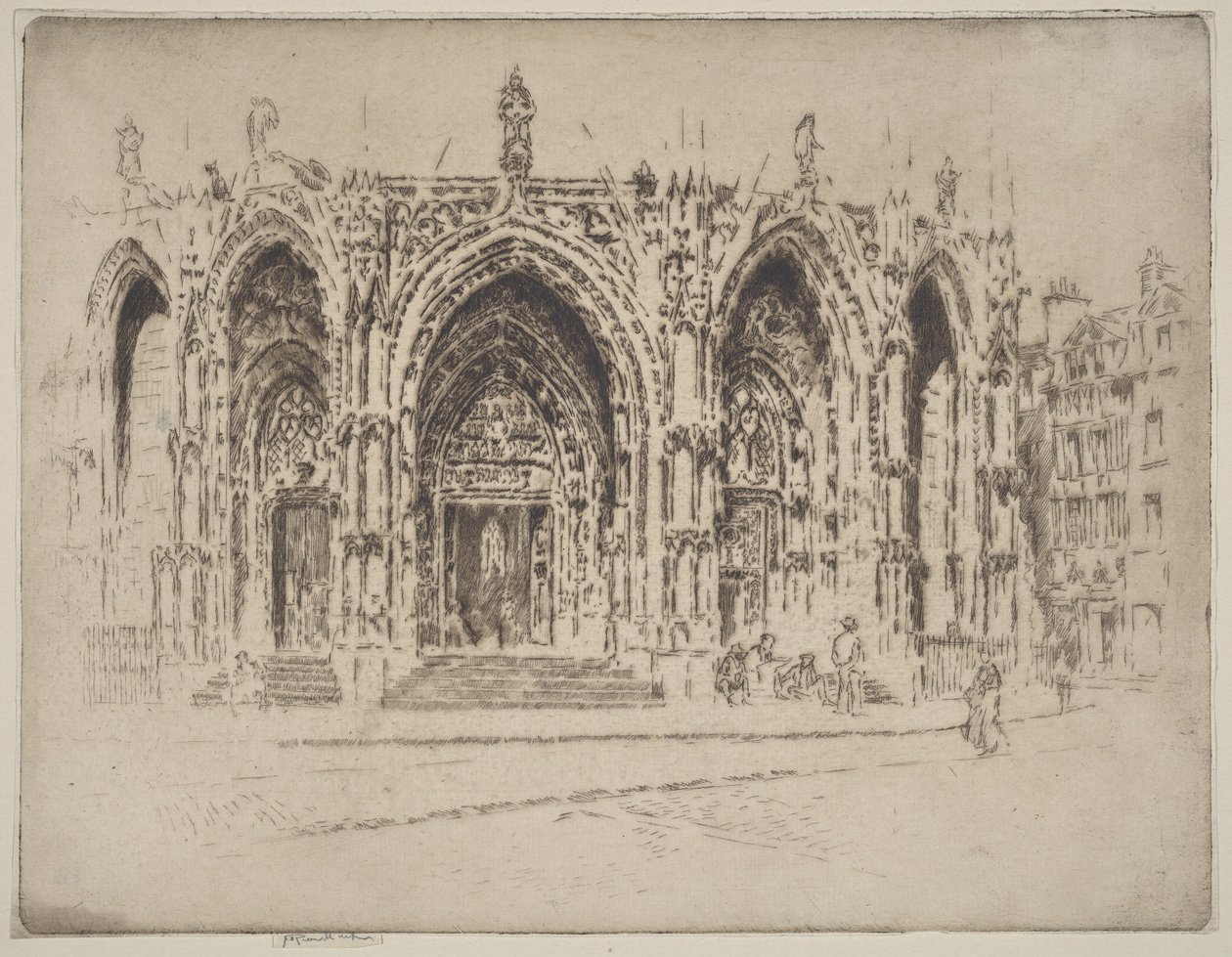 Förhall till Saint-Maclou, Rouen av Joseph Pennell