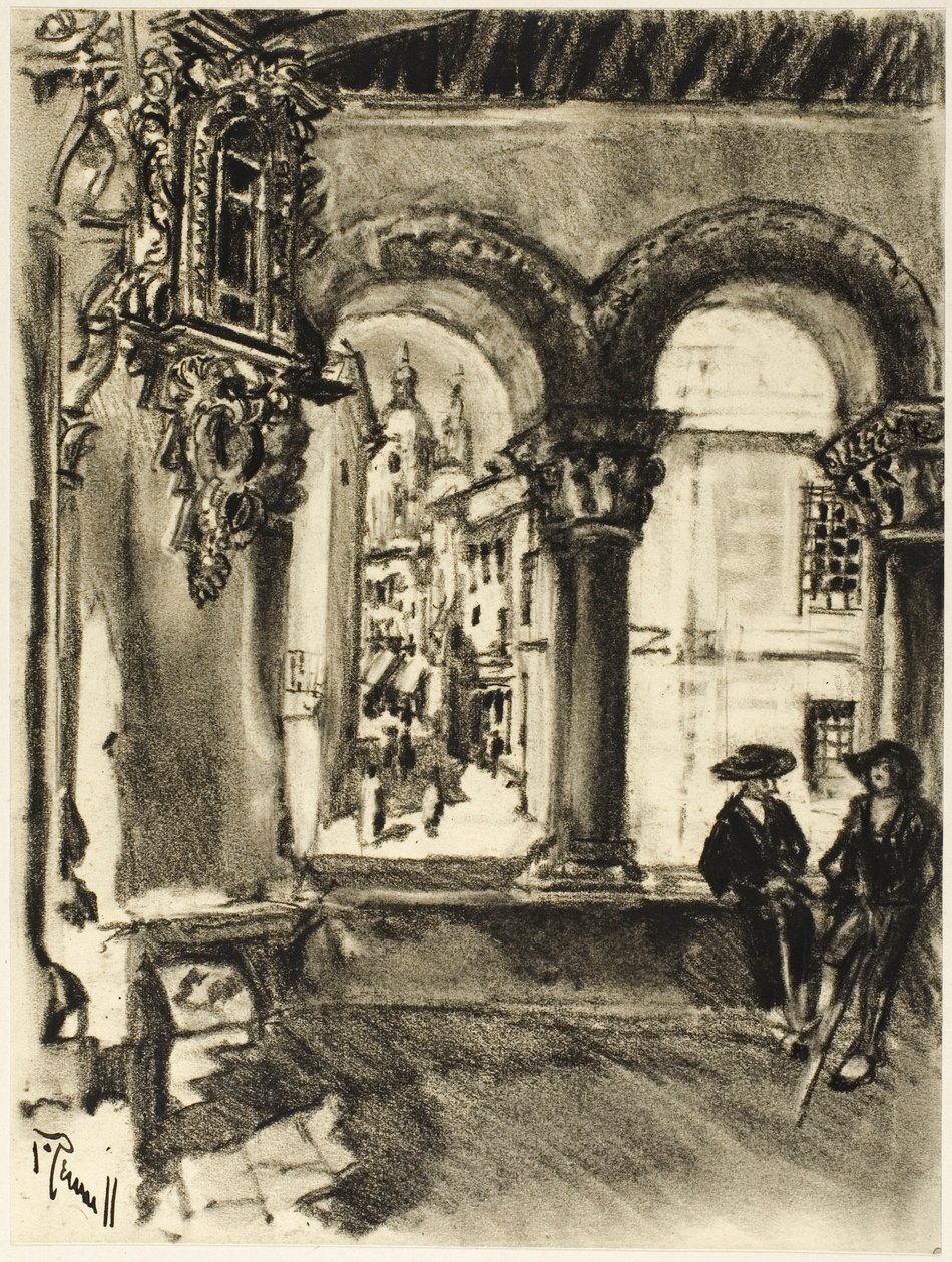 Portico San Martin, Segovia av Joseph Pennell