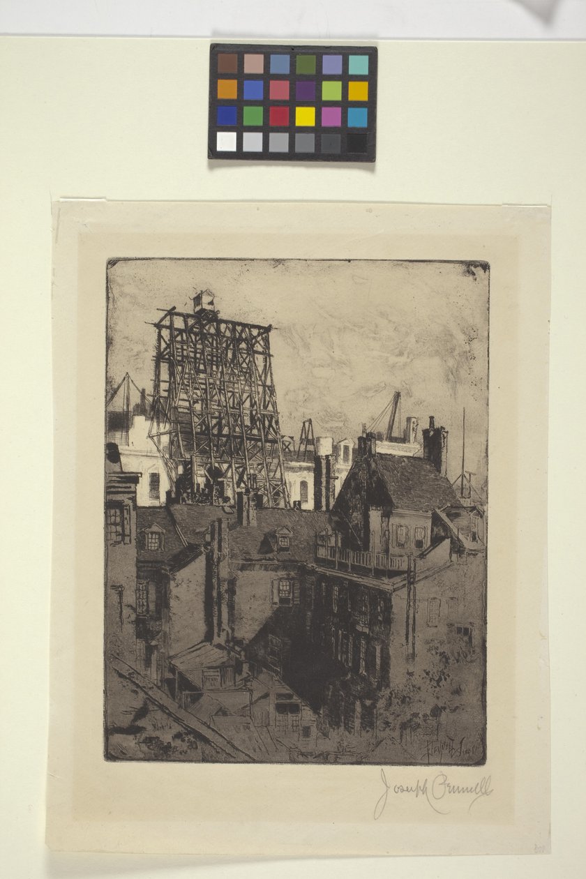Offentliga byggnader, Philadelphia (etsning) av Joseph Pennell