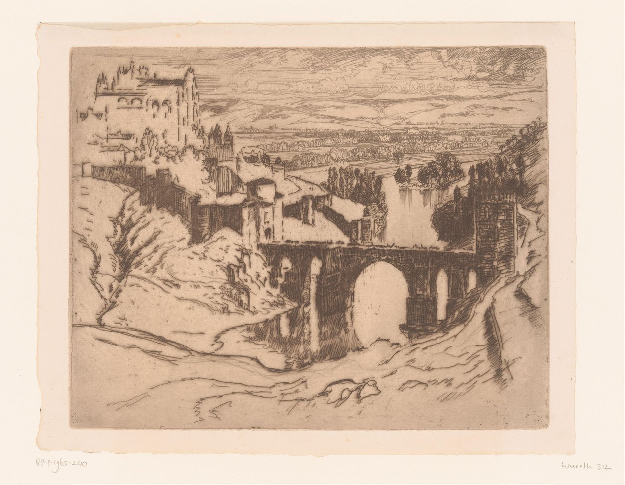 Alcantara-bron i Toledo St. Martins bro, Toledo av Joseph Pennell
