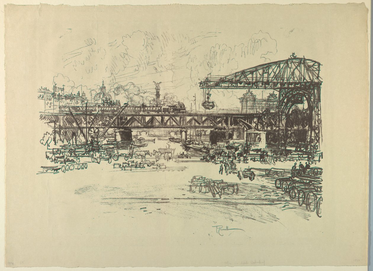 Järnvägsstation, Berlin av Joseph Pennell