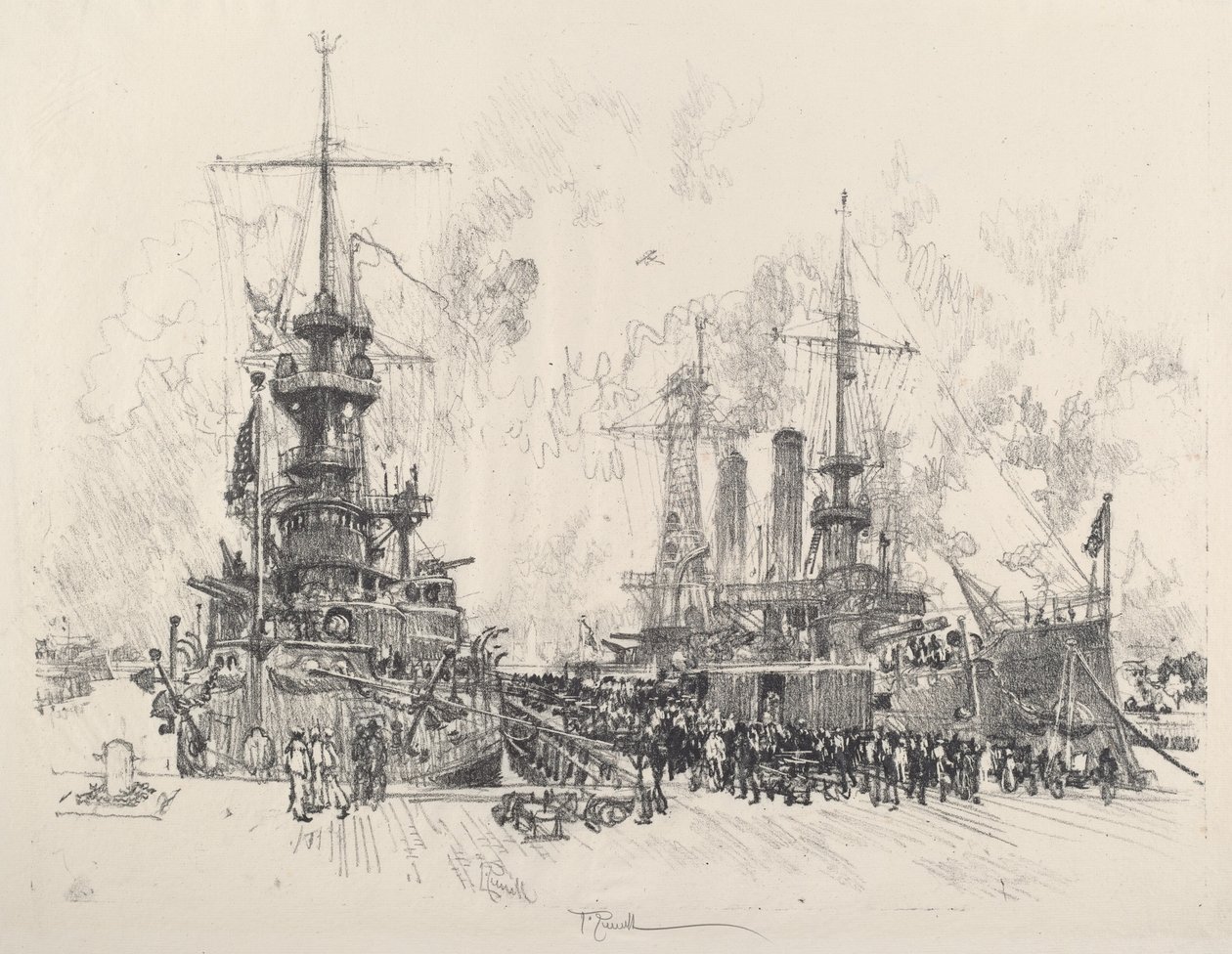 Redo för tjänst igen, 1917. av Joseph Pennell