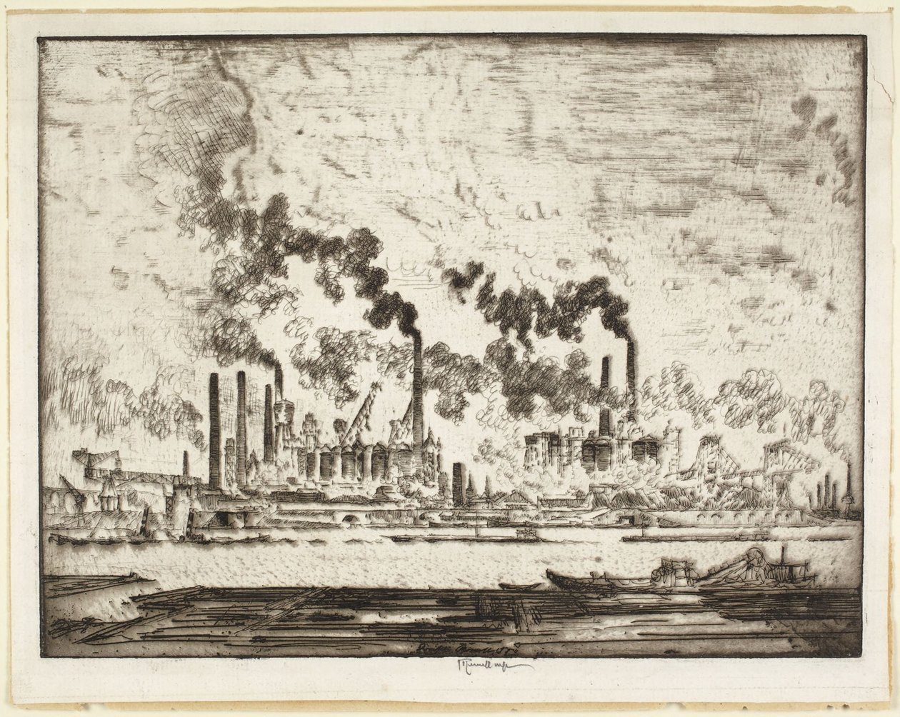 Rhenborgar, Duisburg av Joseph Pennell
