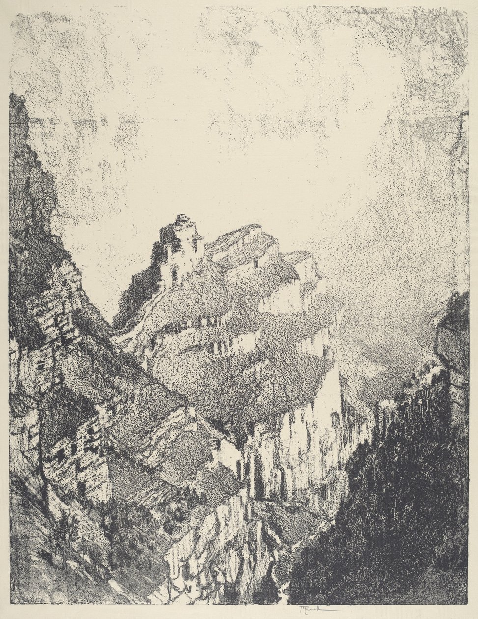 Vägen till den vita staden, nr II, 1912. av Joseph Pennell