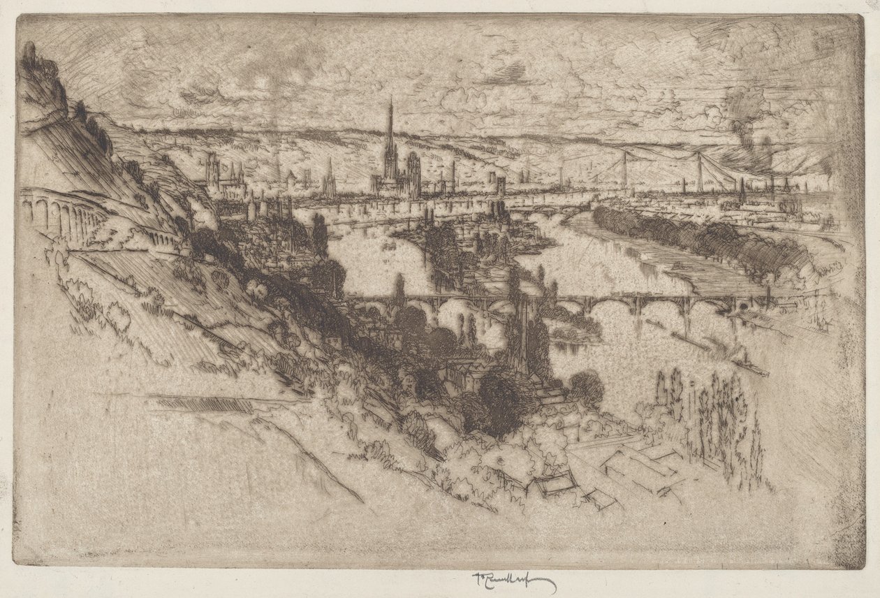 Rouen, från Bon Secours av Joseph Pennell