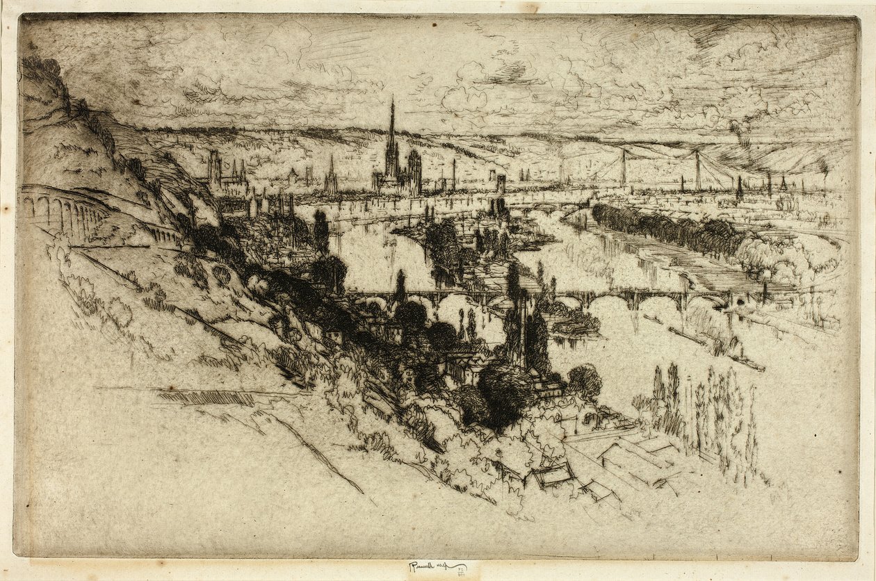 Rouen, från Bon Secours av Joseph Pennell
