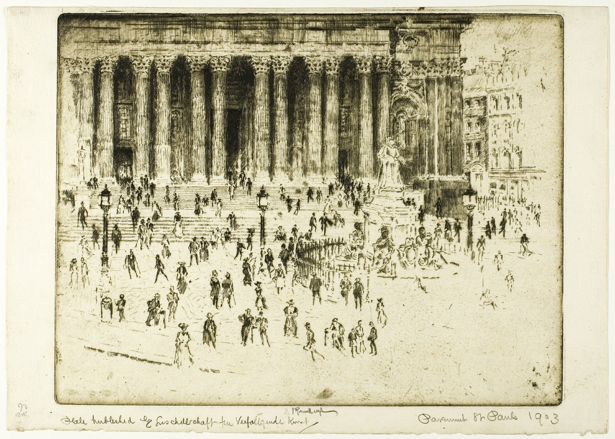 Saint Pauls trottoar av Joseph Pennell