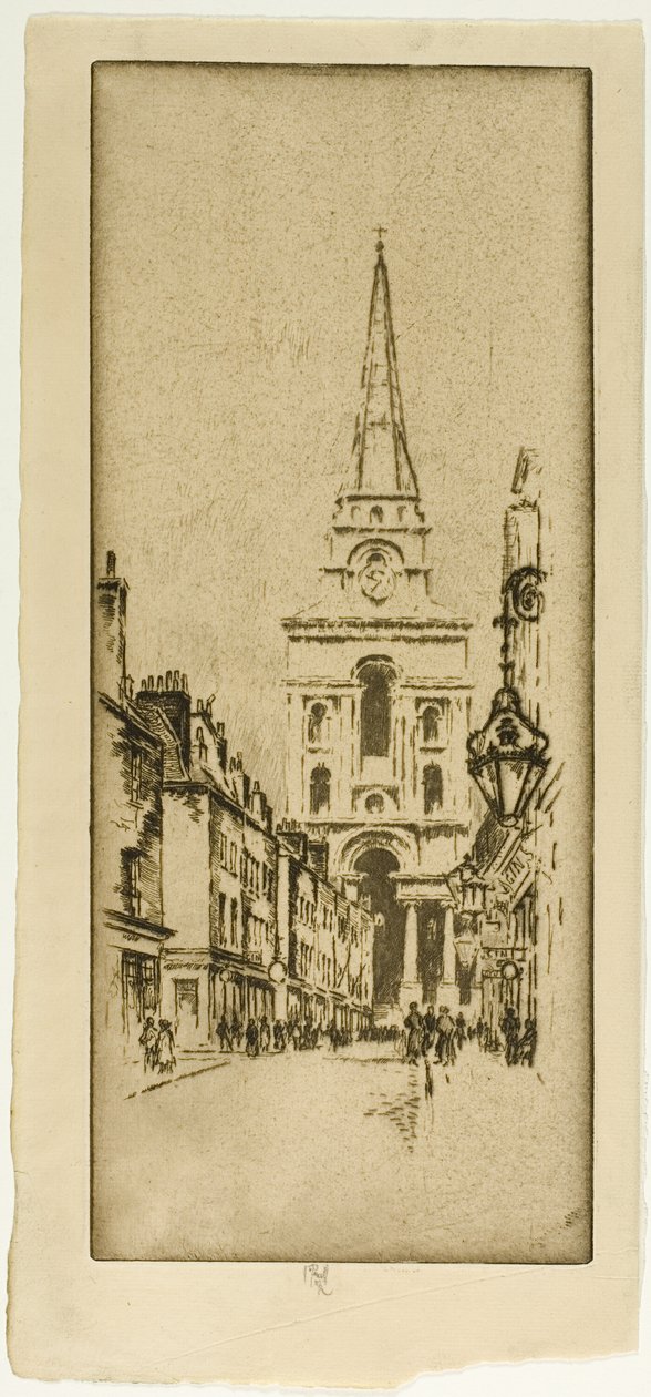 Spitalfields kyrka av Joseph Pennell