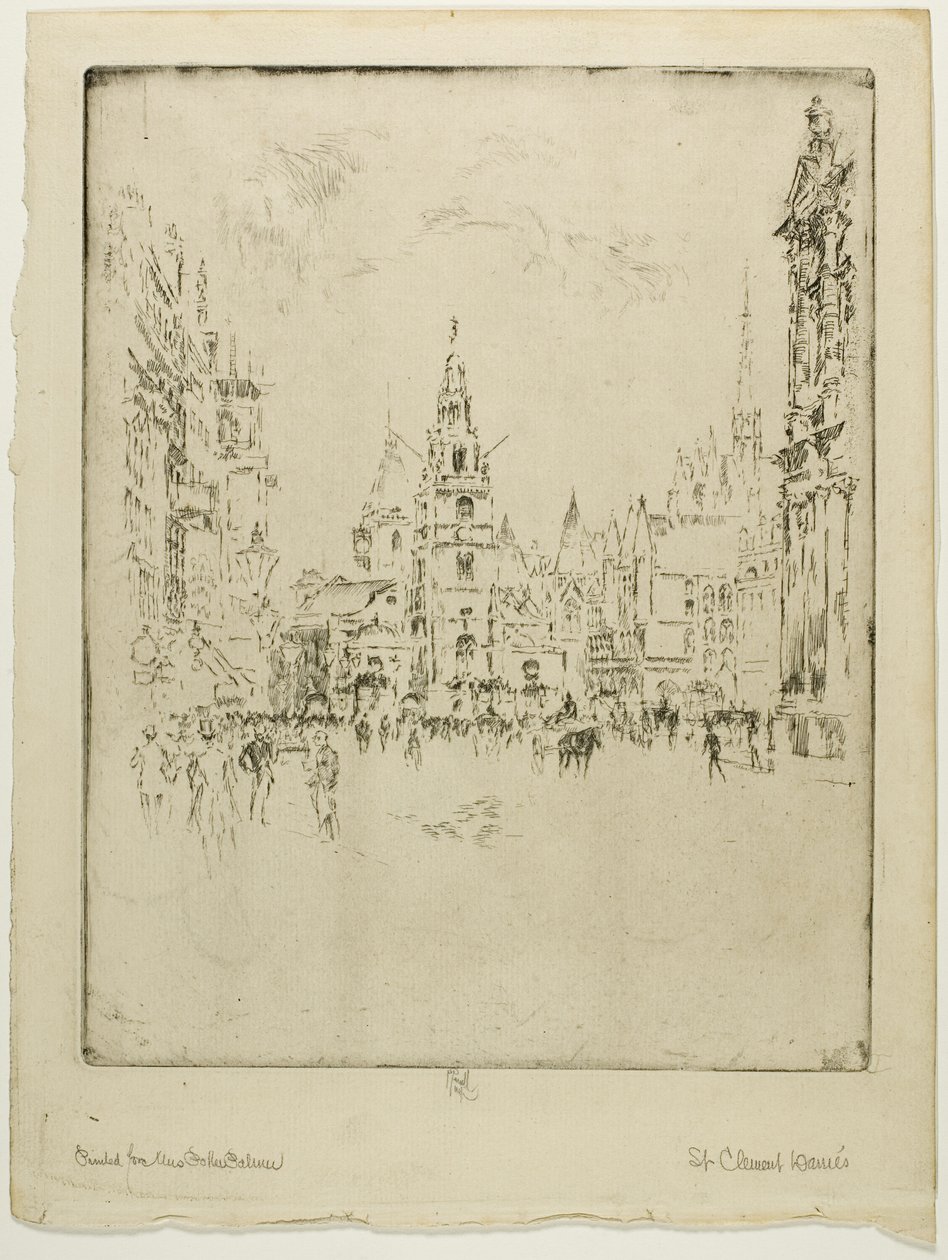 St Clements Danes av Joseph Pennell