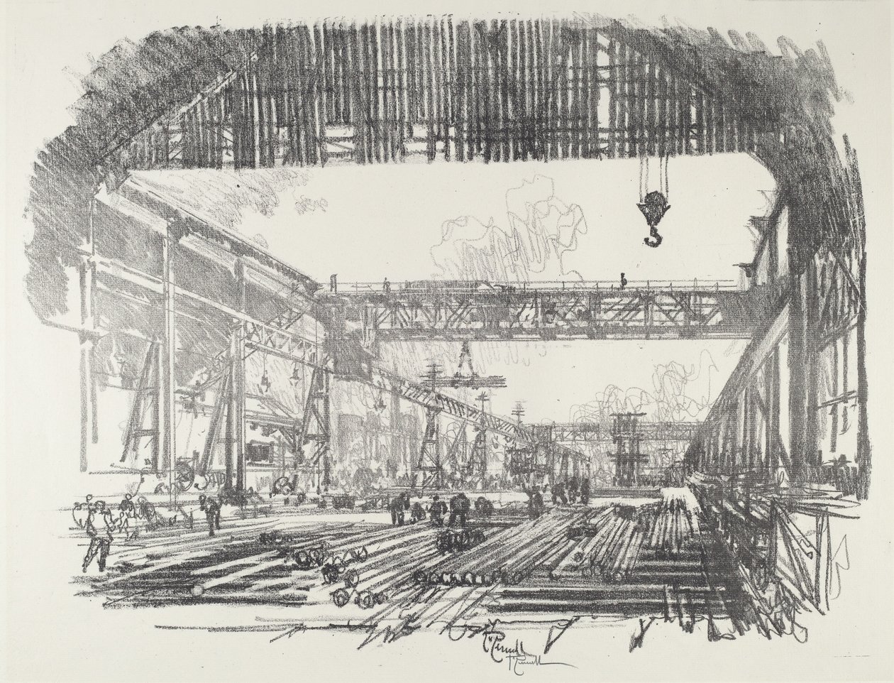 Stålstänger för snäckor, 1916. av Joseph Pennell