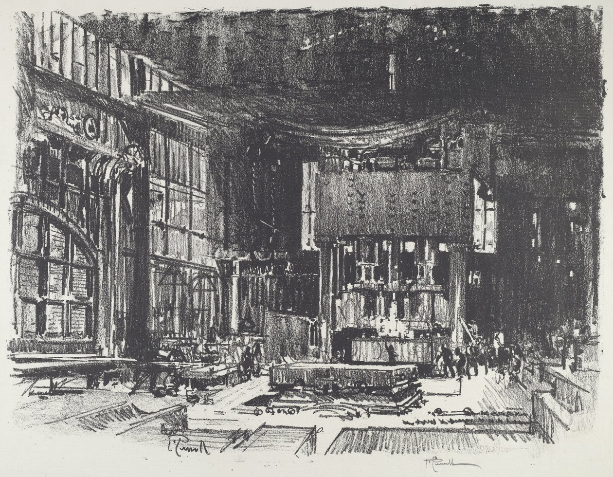 Akolyterna förbereder krigsgudens altare, 1916. av Joseph Pennell
