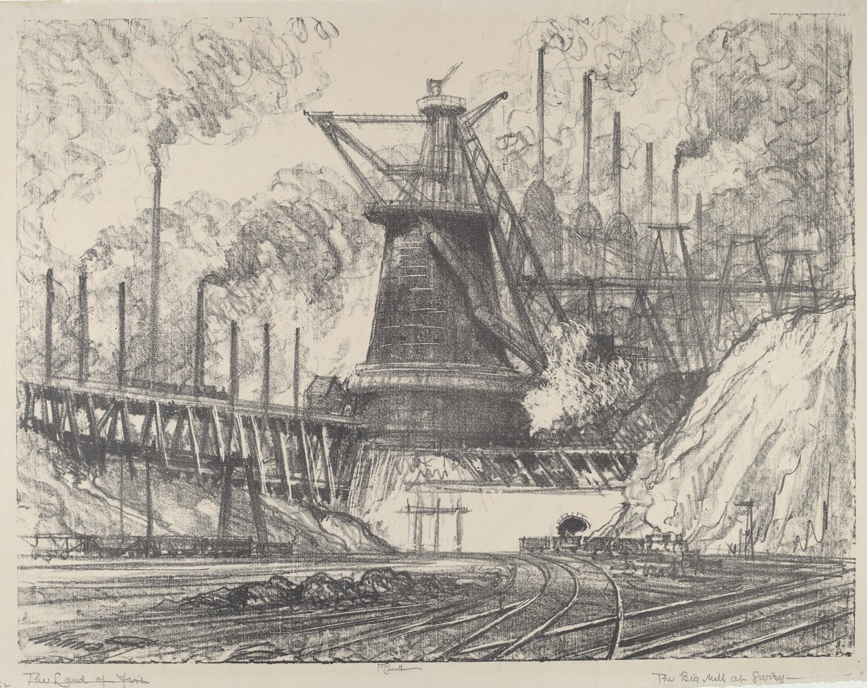 Det stora stålverket, Gary, Indiana av Joseph Pennell