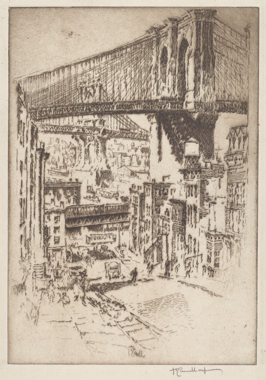 The Bridges, från Brooklyn av Joseph Pennell