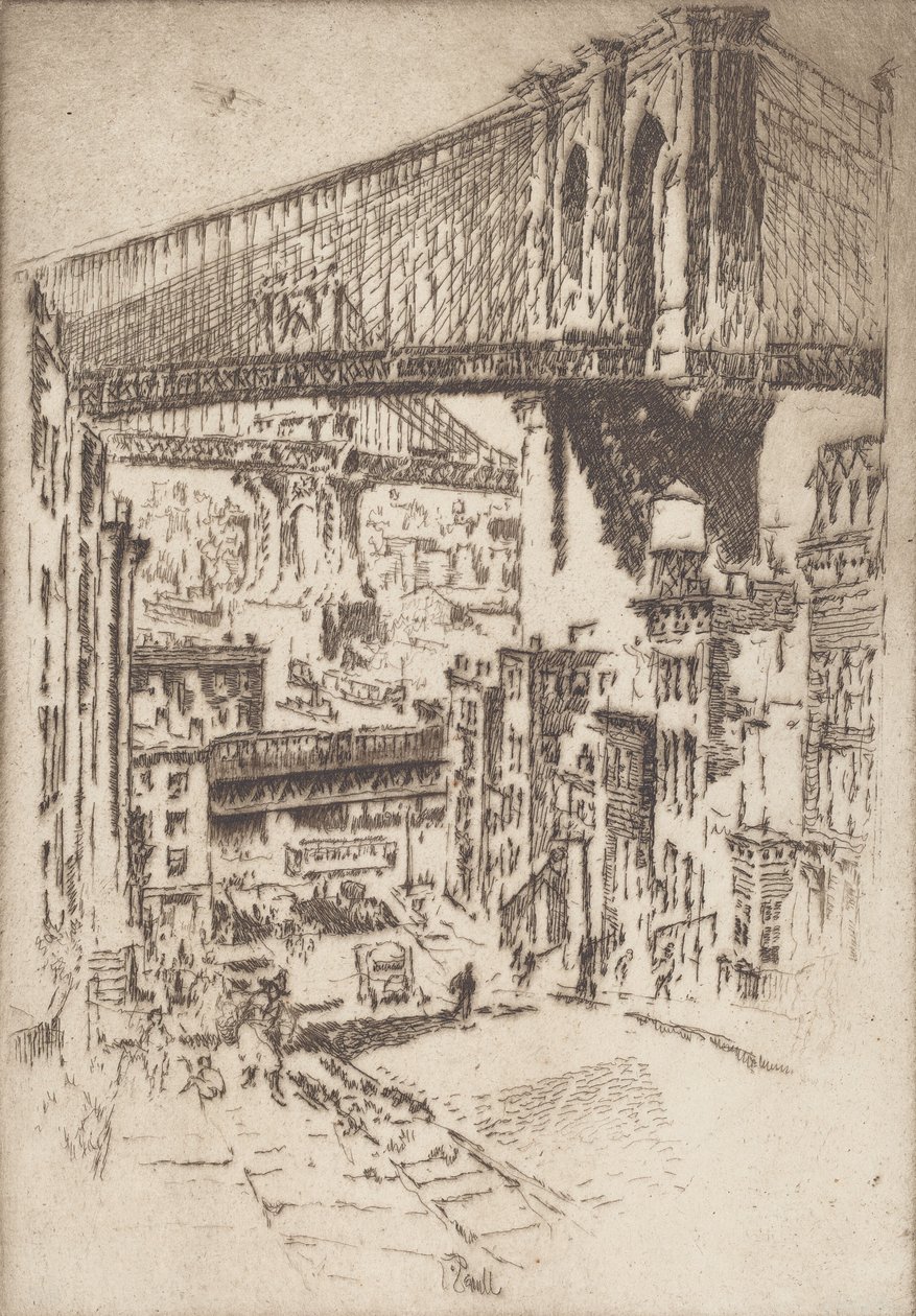 The Bridges, från Brooklyn, 1921. av Joseph Pennell