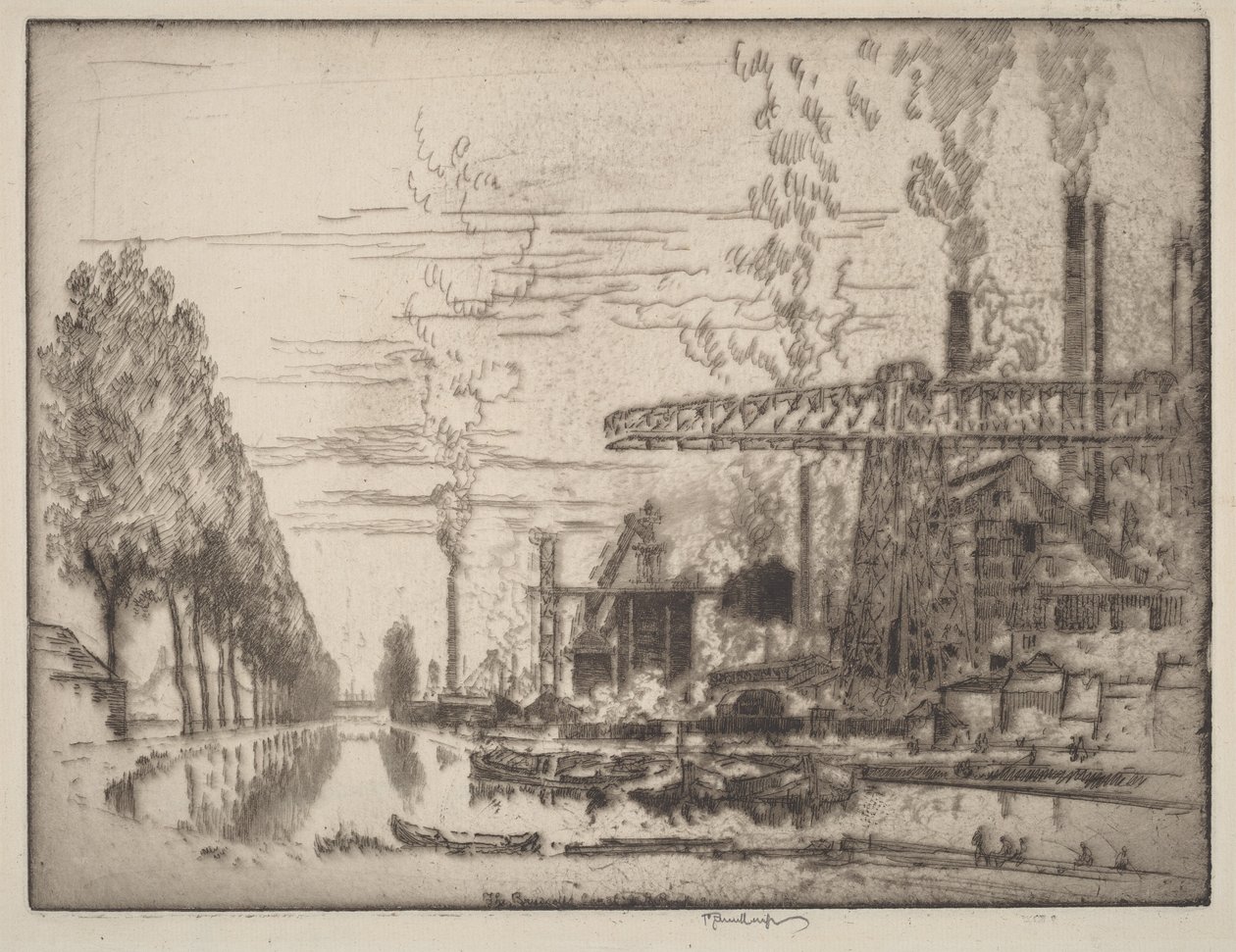 Brysselkanalen, en modern Hobbema av Joseph Pennell