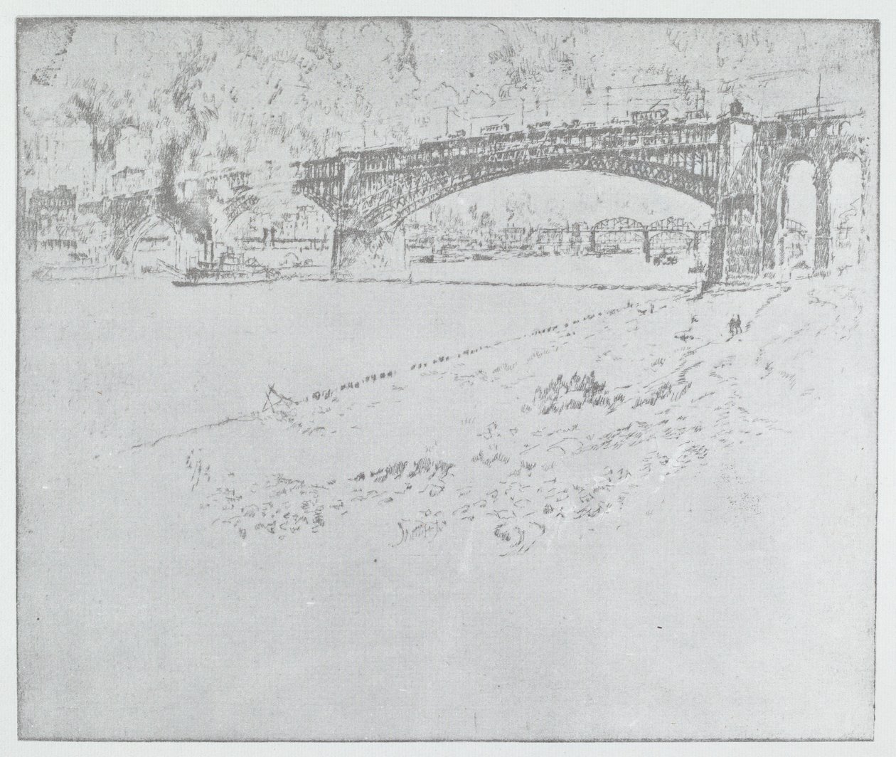 The Eads Bridge, St. Louis [överst], 1919 eller senare. av Joseph Pennell