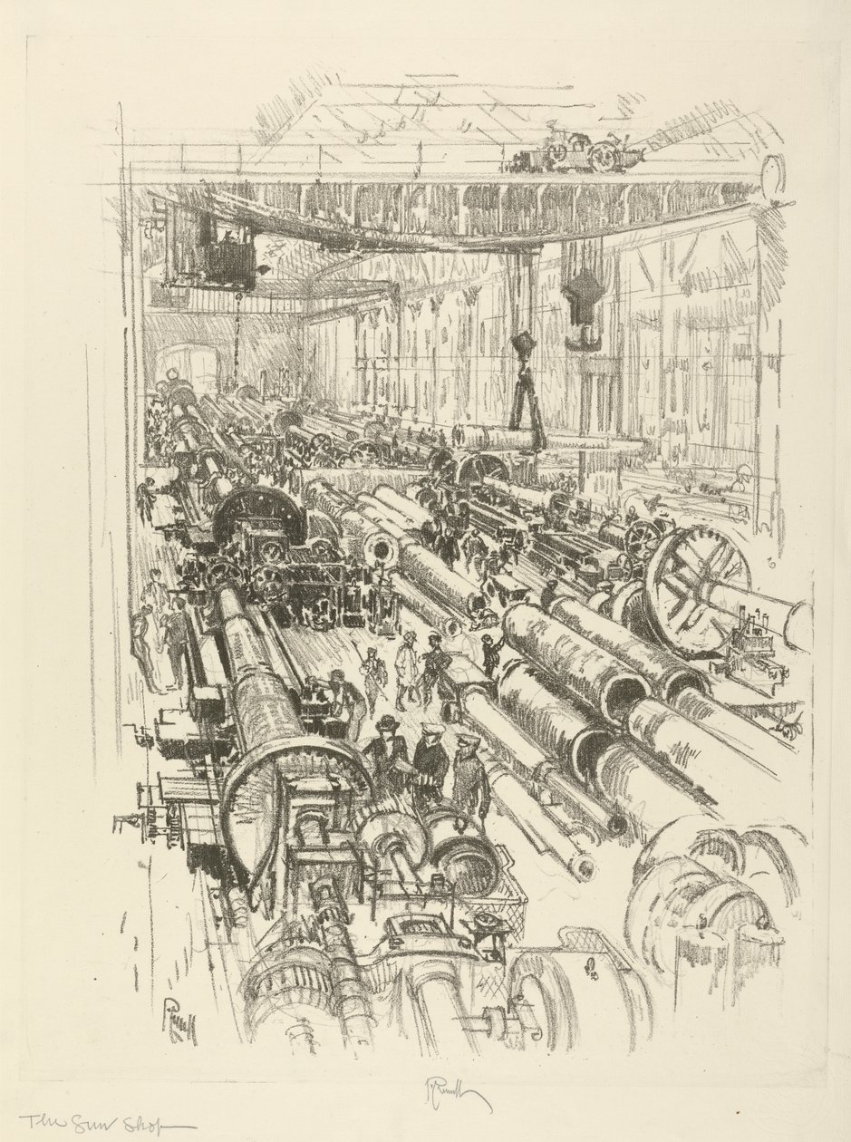The English War Series: W.441. Vapenaffären, 1916 av Joseph Pennell