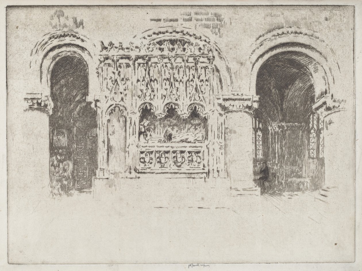 Grundarens grav, kyrkan Saint Bartholomew den store av Joseph Pennell