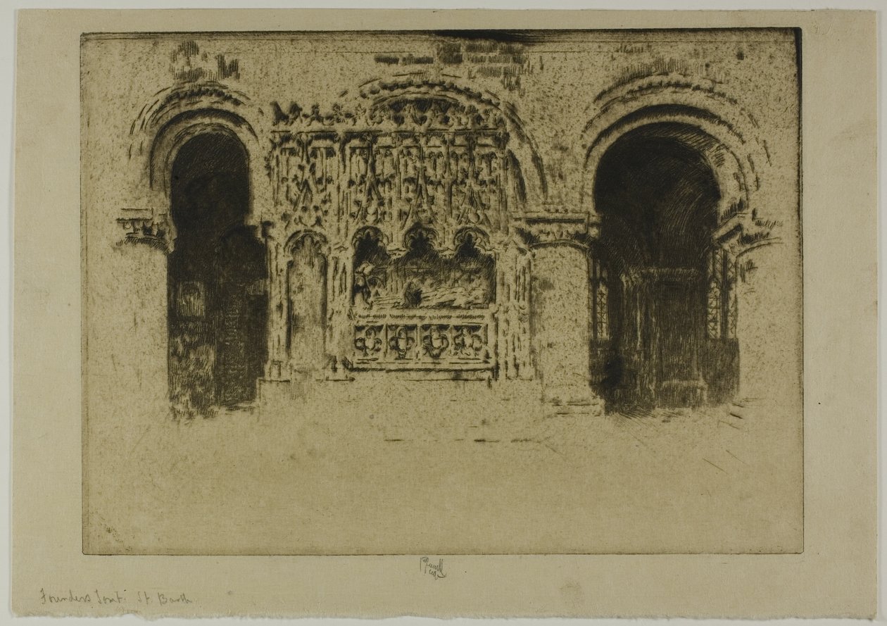 Grundarens grav, Sankt Bartolomeus den stores kyrka av Joseph Pennell