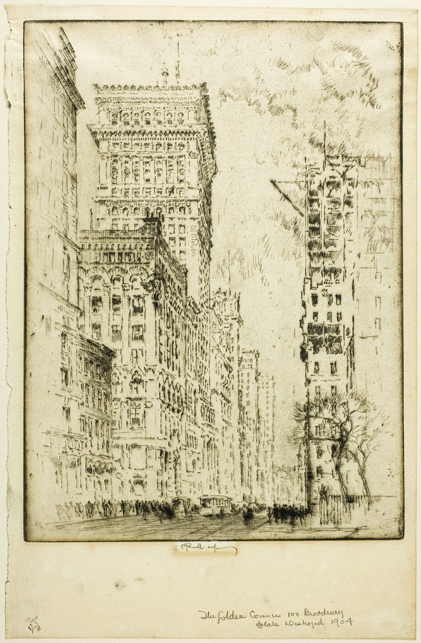The Golden Cornice, I av Joseph Pennell