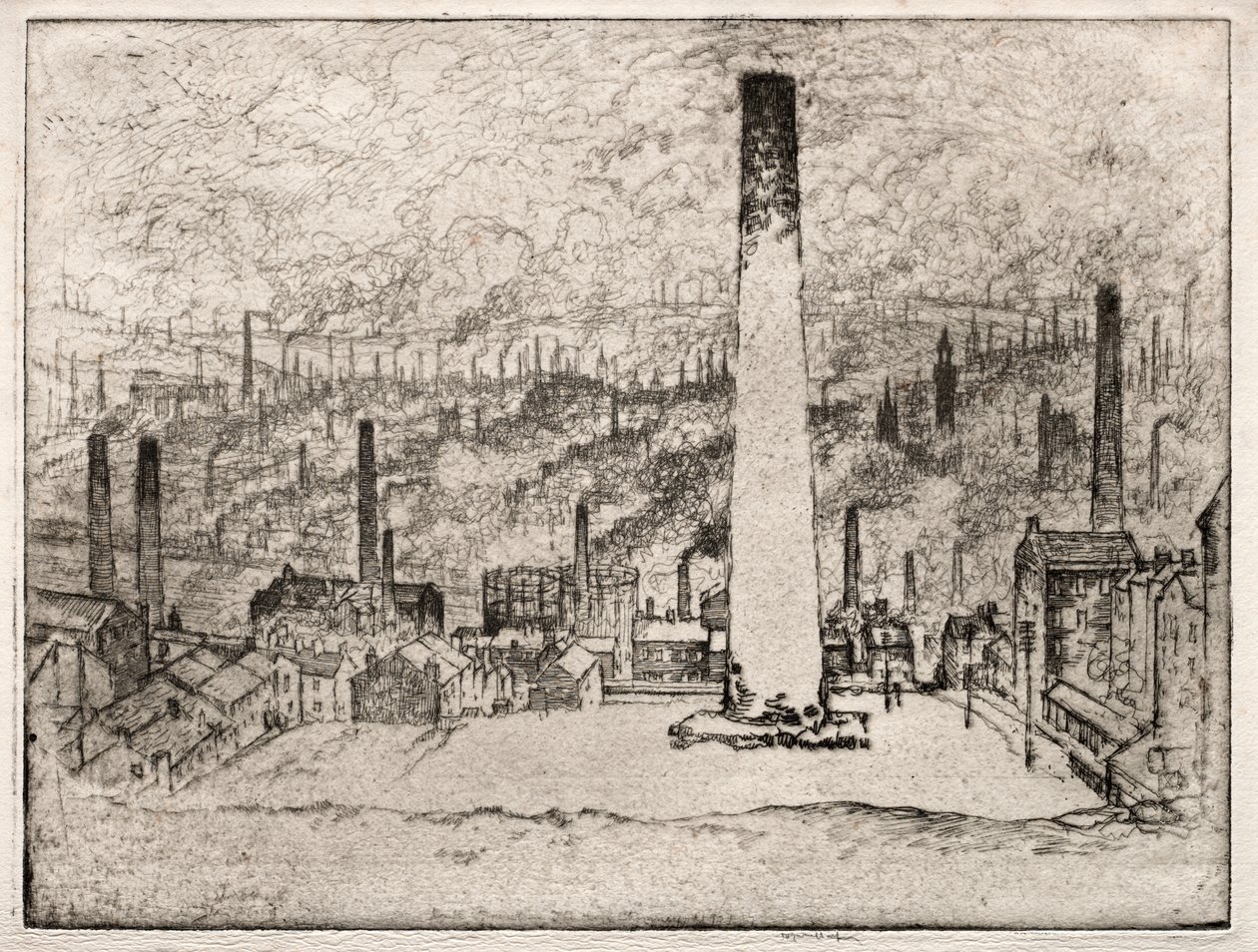 Den stora skorstenen, Bradford av Joseph Pennell