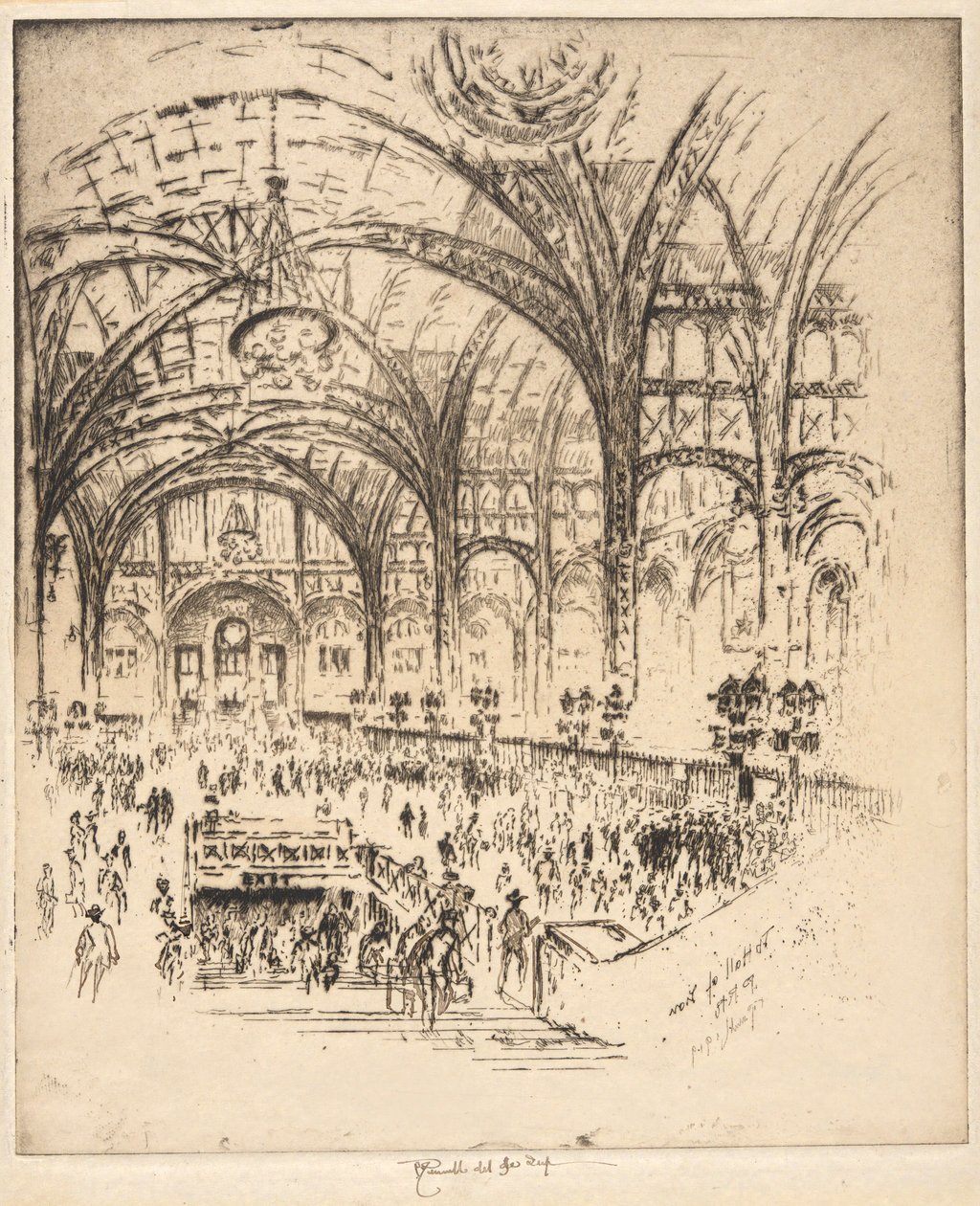 Hall of Iron, Pennsylvania Station, New York av Joseph Pennell