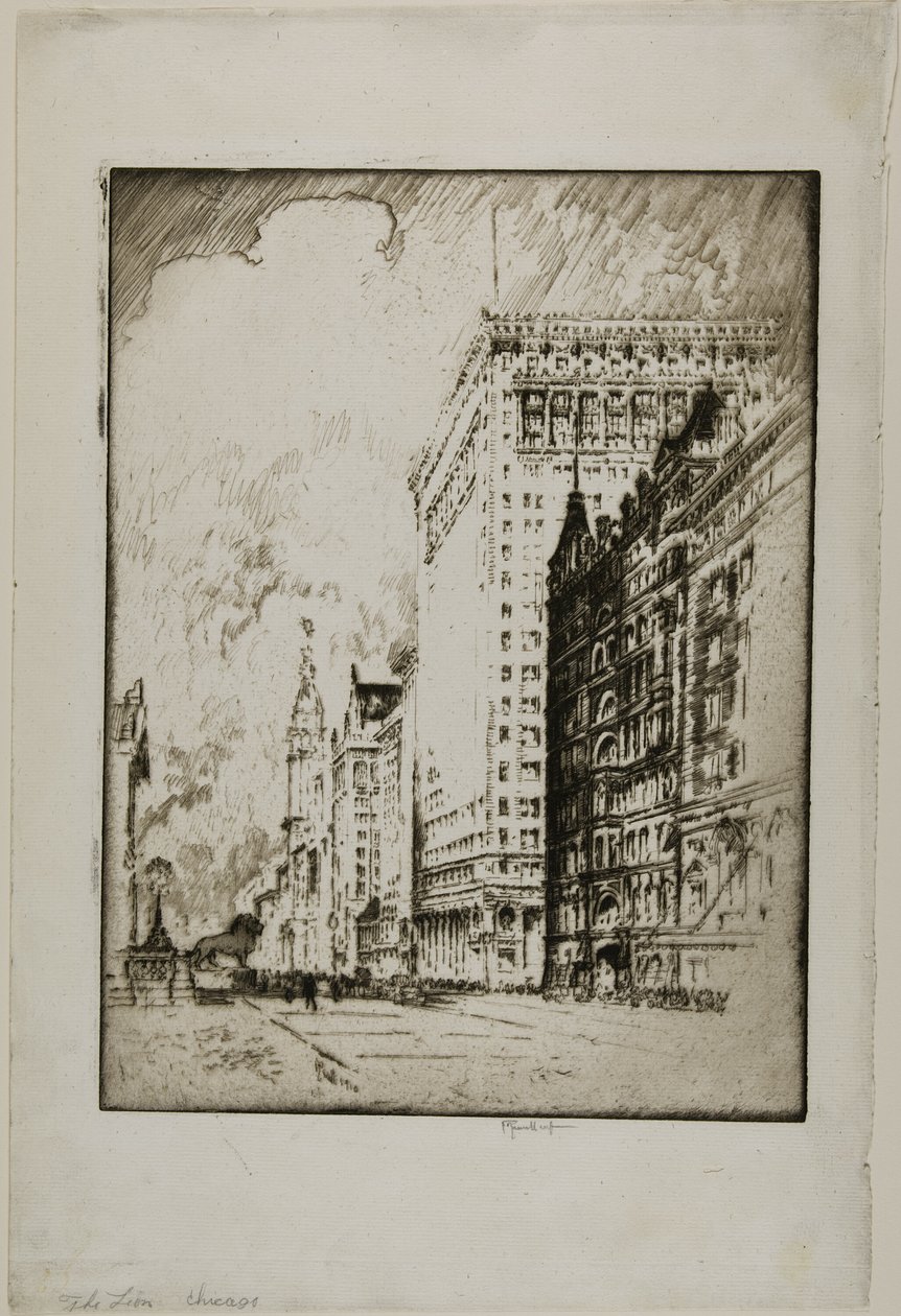 The Lion, Chicago av Joseph Pennell