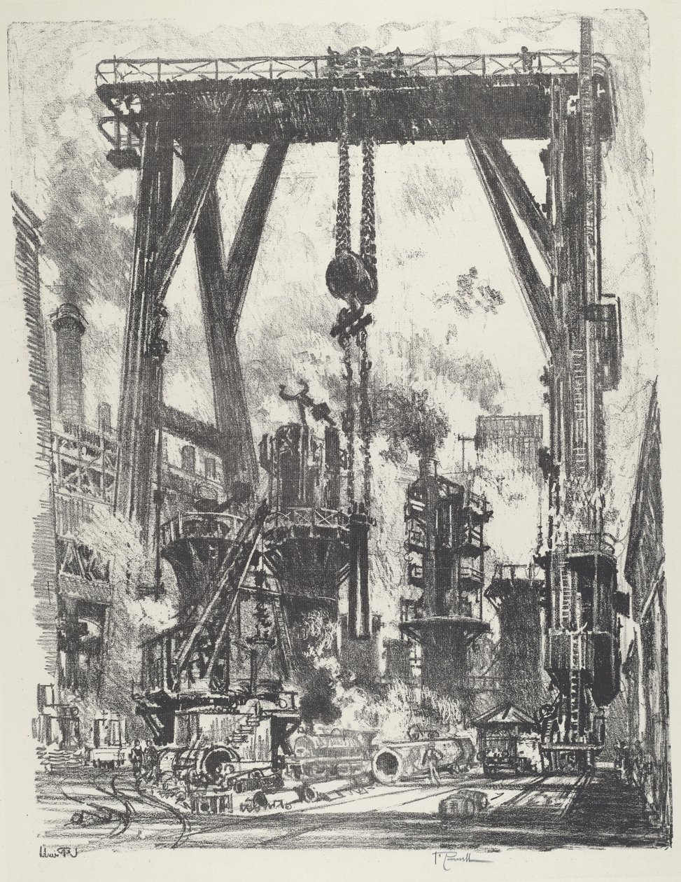 Den gamla pistolgropen, 1916. av Joseph Pennell