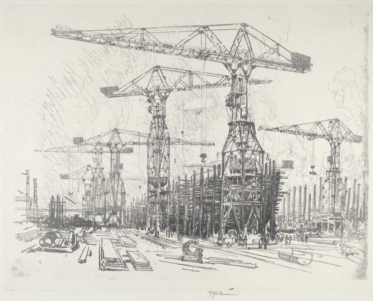 Gamla varvet, 1916. av Joseph Pennell