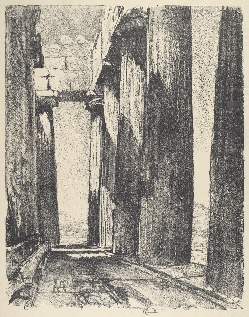 Parthenons portik av Joseph Pennell
