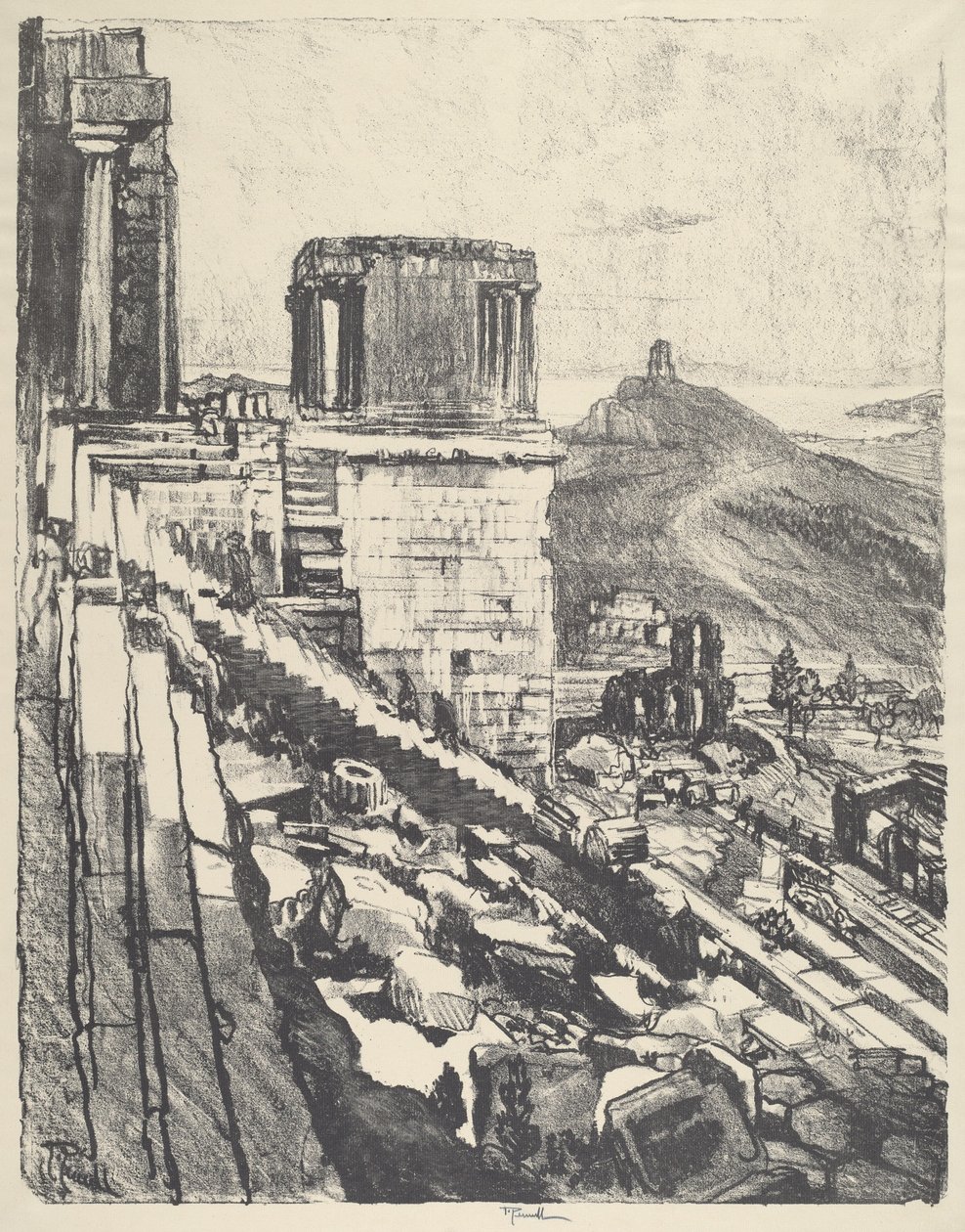 Nikes tempel, Aten, 1913. av Joseph Pennell
