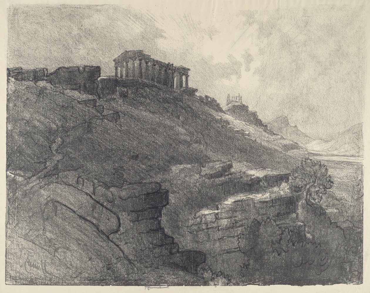 Templen på väggen, Girgenti av Joseph Pennell