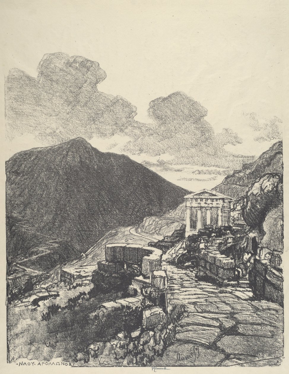 Atens skattkammare, Delfi av Joseph Pennell